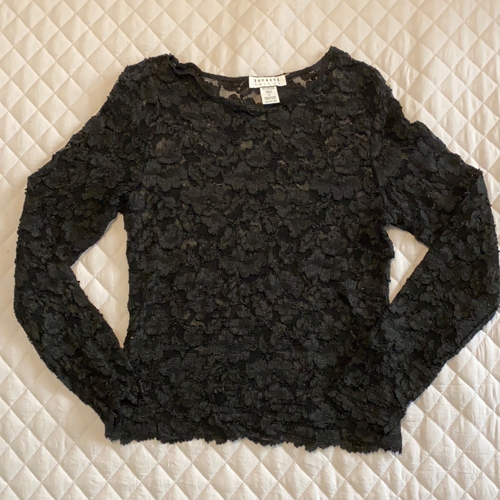 Black Lace Stretch Top